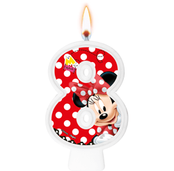 VELA NUMERAL RED MINNIE NUMERO 8 01 un