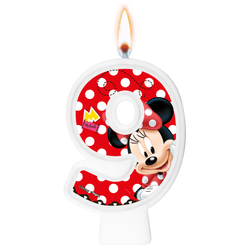 VELA NUMERAL RED MINNIE NUMERO 9 01 un