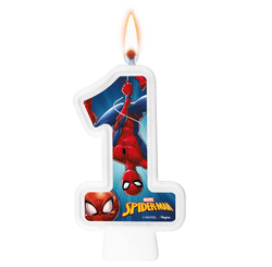 VELA NUMERAL SPIDER MAN ANIMACAO NUMERO 1 01 un