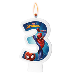 VELA NUMERAL SPIDER MAN ANIMACAO NUMERO 3 01 un