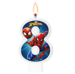 VELA NUMERAL SPIDER MAN ANIMACAO NUMERO 8 01 un
