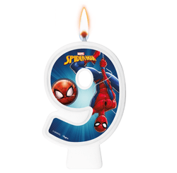 VELA NUMERAL SPIDER MAN ANIMACAO NUMERO 9 01 un
