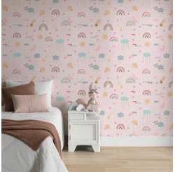 TECIDO DE PAREDE KIDS LG 1,44 1181 ARCO IRIS