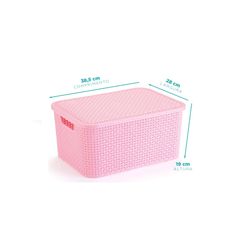 CESTO ORG. RATTAN C/ TAMPA G ROSA BABY 16L