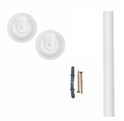 KIT P/ CORTINA BOX ROSETA 19MM 2,00MTS C/2 SUP BRANCO