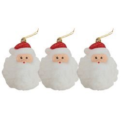Kit Enfeite de Arvore Rosto Santa 10cm X3pcs