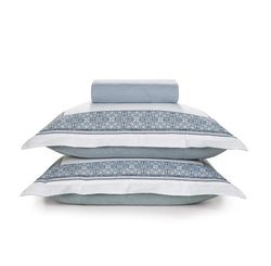 JOGO DE CAMA PERCAL 180 FIOS EST QUEEN MAGNO 3 PCS