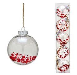 JOGO 5 BOLAS DECORATIVAS NATAL