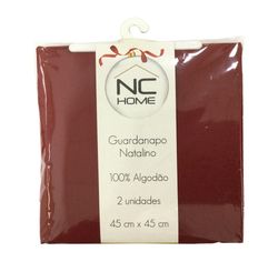 KIT 2PCS GUARDANAPO NATALINO LISO 100% ALG 45X45