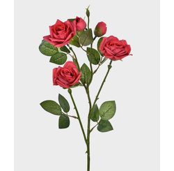 Haste de Rosas Vermelhas Em Cetim Em Arame 66cm