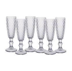 JOGO TACA VIDRO CHAMPAGNE BICO DE ABACAXI 6PCS X 170ML TRANSPARENT