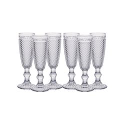 JOGO TACA VIDRO CHAMPAGNE BICO DE JACA 6PCS X 170ML TRANSPARENTE