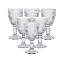 JOGO TACA VIDRO BICO DE JACA 6PCS X 330ML TRANSPARENTE