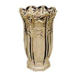 VASO CRISTAL BORDA TRABALHADA 1500 ML  DOURADO