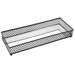 BANDEJA DE METAL C/ESPELHO BARCELONA PRETA 30,5X11,5X5CM
