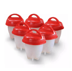 KIT 6 FORMAS COZINHAR OVOS SILICONE E PLASTICO 7X9CM
