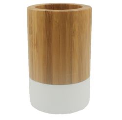 PORTA ESCOVA BAMBOO DUO 7 X 11CM BRANCO