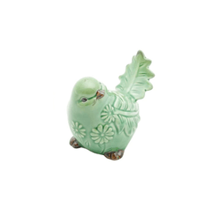PASSARO DECORATIVO DE CERAMICA AZ VERDE ES 9,5X8,5X6,5CM