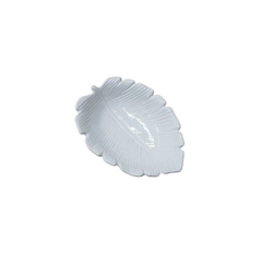 FOLHA DECOR DE CERAMICA BANANA LEAF BCO 16X12X4CM