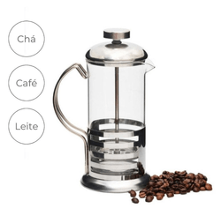 CAFETEIRA PRENSA FRANCESA DE VIDRO E INOX 350ML