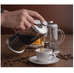 CAFETEIRA PRENSA FRANCESA DE VIDRO E INOX 600ML