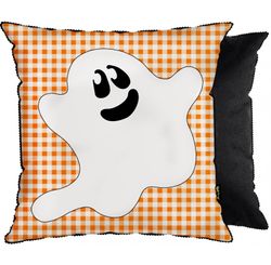 CAPA P/ ALMOFADA HALLOWEEN 43 X 43 114 FANTASMA XADREZ