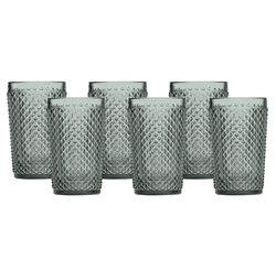 JOGO  6 COPOS ALTOS 327ML CINZA