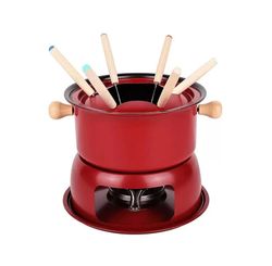 Conjunto Fondue Lucerna Vermelho 11 Pecas