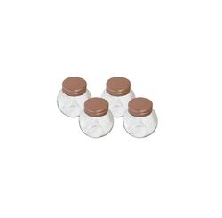 JOGO DE POTES HERMETICOS 190ML ROSE GOLD 4PECAS