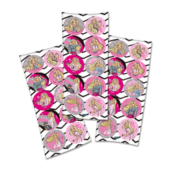 ADESIVO REDONDO BARBIE C/30UN