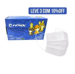 MASCARA DESCARTAVEL INFANTIL C/ 50 TNT TRIPLA COM ELASTICO CONFORT