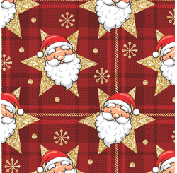Tecido Tricoline Estampado Lg1,50 Natal Hohoho C/glitter  Var 01