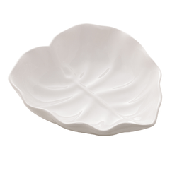 PRATO DECOR DE CERAMICA BANANA LEAF BCO 28,5X27X7CM