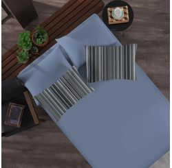 JOGO DE CAMA  CASAL SIDNEY BLACK/AZUL JEANS