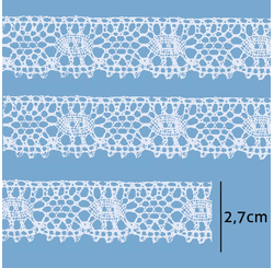 RENDA PARAIBA 100%ALGODAO 121828 2,7CM C/ 20 MT BRANCO