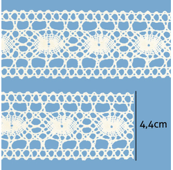 RENDA PARAIBA 100%ALGODAO 135140 4,4CM C/ 20 MT BRANCO