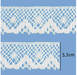 RENDA PARAIBA 100%ALGODAO 141832 3,3CM C/ 20 MT BRANCO