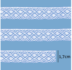RENDA PARAIBA 100%ALGODAO 466832 1,7CM C/ 20 MT BRANCO