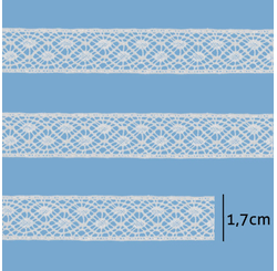 RENDA PARAIBA 100%ALGODAO 466936 1,7CM C/ 20 MT BRANCO