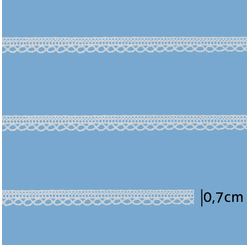 RENDA PARAIBA 100%ALGODAO 612020 0,7CM C/ 20 MT BRANCO