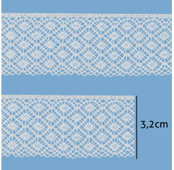 RENDA PARAIBA 100%ALGODAO 466856 3,2CM C/ 20 MT BRANCO