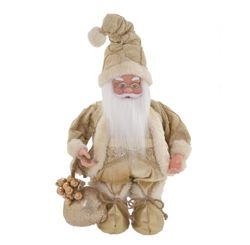 PAPAI NOEL EM PE MUSICAL DOURADO CLARO PAETE