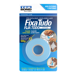 FITA ESPUMA DUPLA FACE TEKBOND 19MMX1,5M BLISTER