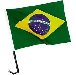 BANDEIRA BRASIL 30X40 C/HASTE CARRO TECIDO C/1 UN