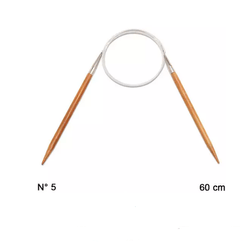 AGULHA CIRCULAR BAMBU CROCHE  60CM - 5,0MM