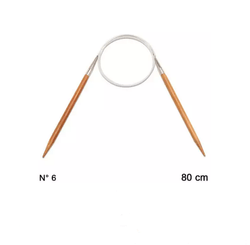 AGULHA CIRCULAR BAMBU CROCHE  80CM - 6,0MM