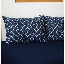 Jogo de Cama King Quadrifolio Marinho/azul Profundo
