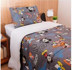 Jogo de Cama Solteiro  Play Mickey Alegre/cinza
