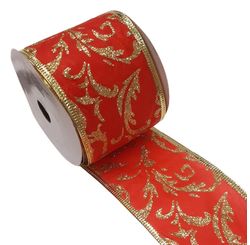 FITA NATALINA ARAMADA VERMELHA C/ DOURADO