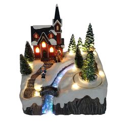Vila Natalina Lago Resina C/ Led e Som 20,5x17x21cm